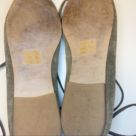 Madewell Inga Lace-Up Flats in Olive Suede - Picture 12 of 13